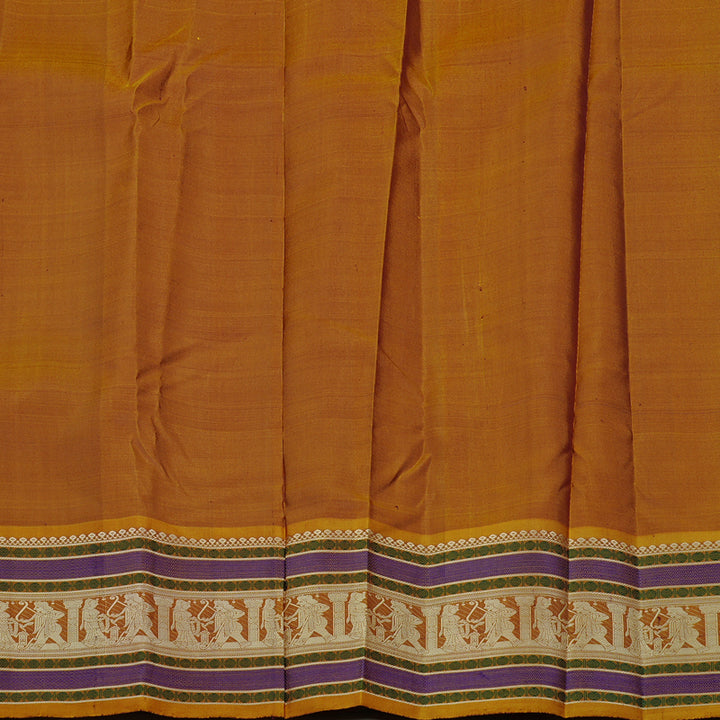 Hayagrivas Purple Handloom Kanjivaram Silk Saree with Honey Mustard Border KBD2066C5-20