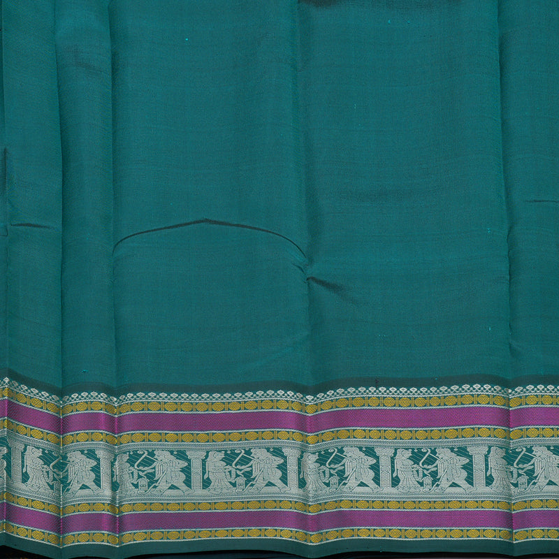 Hayagrivas Purple Handloom Kanjivaram Silk Saree with Teal Green Border KBD2066C5-21
