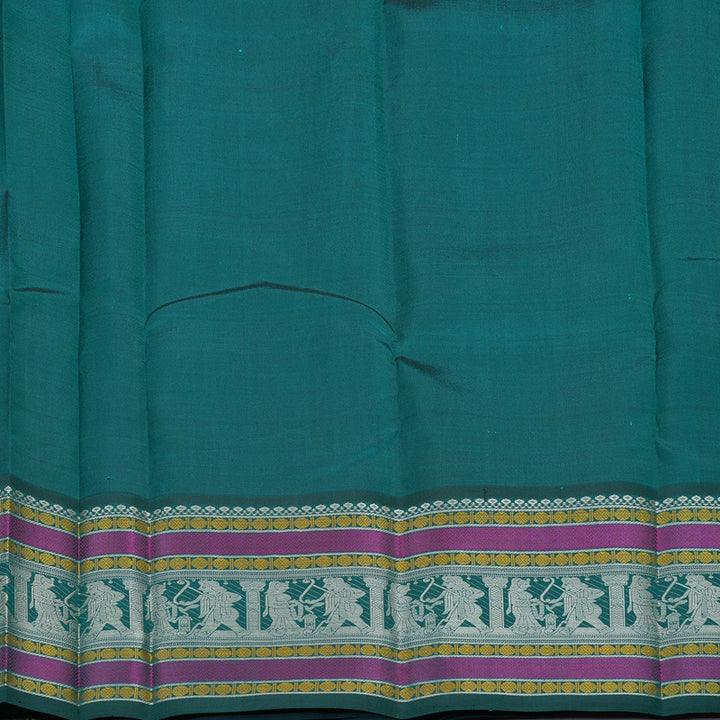 Hayagrivas Purple Handloom Kanjivaram Silk Saree with Teal Green Border KBD2066C5-21