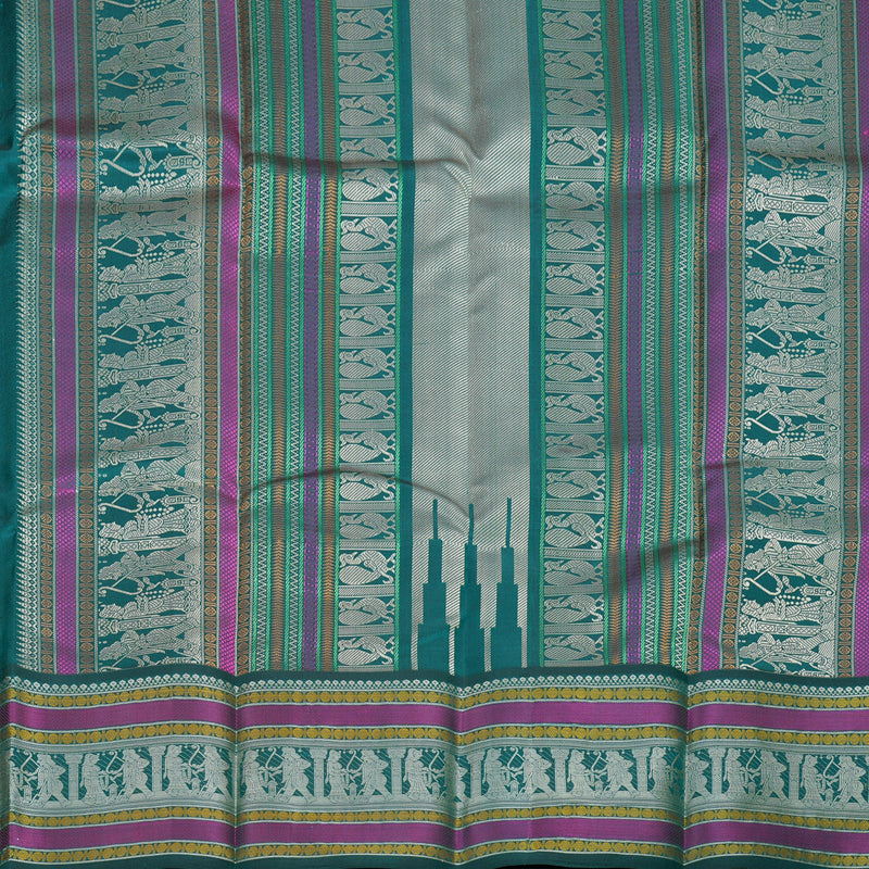 Hayagrivas Purple Handloom Kanjivaram Silk Saree with Teal Green Border KBD2066C5-21