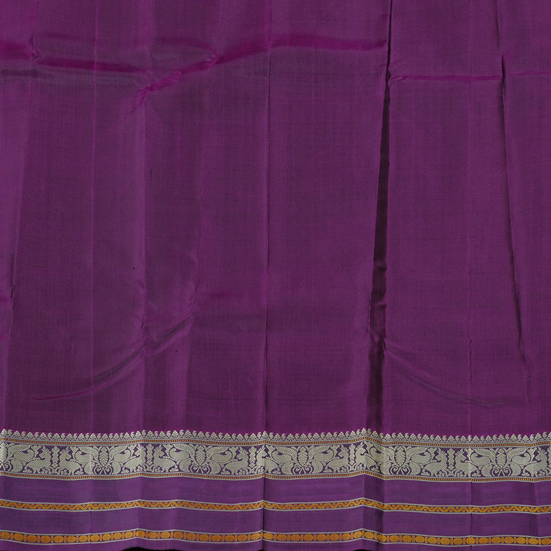 Hayagrivas Dark Sky Blue Handloom Kanjivaram Silk Saree with Purple Border KBD2066C5-23