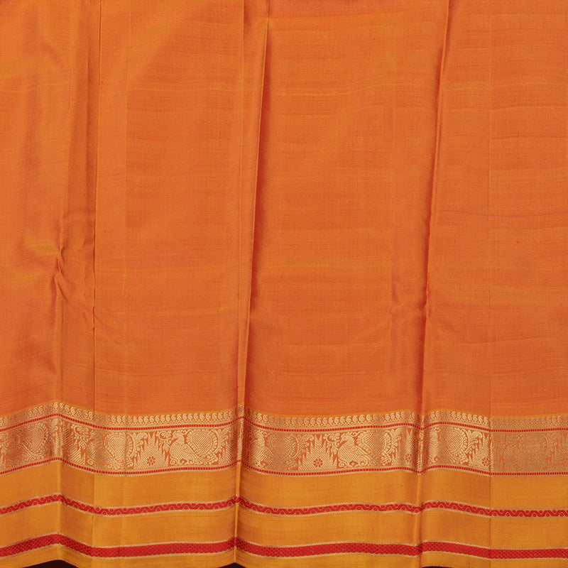 Hayagrivas Handloom Purple Kanjivaram Silk Saree with Golden Orange border KBD2066C5-8