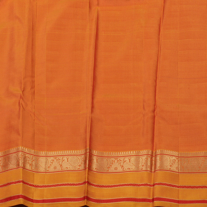 Hayagrivas Handloom Purple Kanjivaram Silk Saree with Golden Orange border KBD2066C5-8