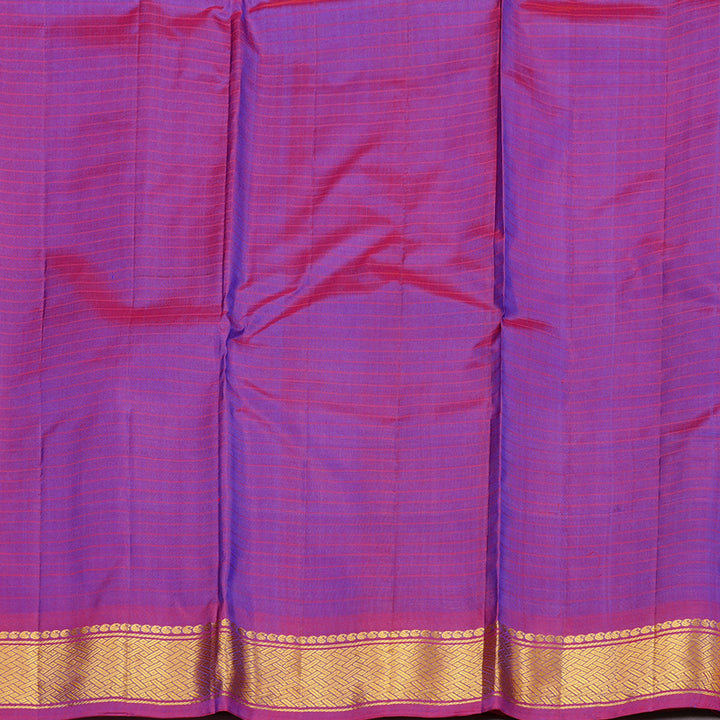 Hayagrivas Blue Handloom Kanjivaram Silk Saree with Wine Purple Border KBD2067C1-16