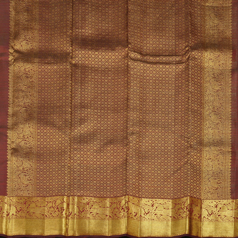 Hayagrivas Wine Maroon Handloom Kanjivaram Silk Saree KBD2068C12-1