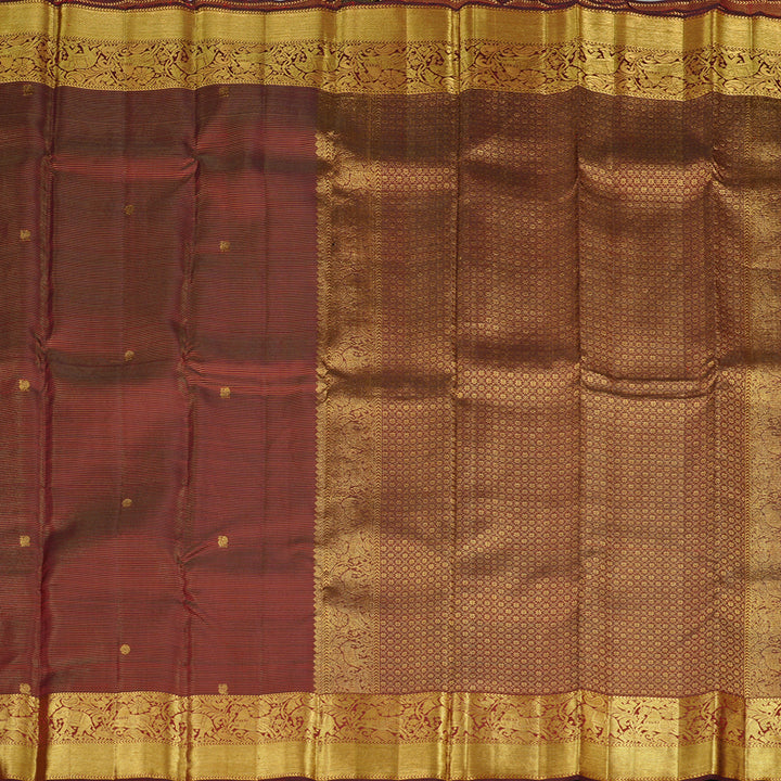 Hayagrivas Wine Maroon Handloom Kanjivaram Silk Saree KBD2068C12-1