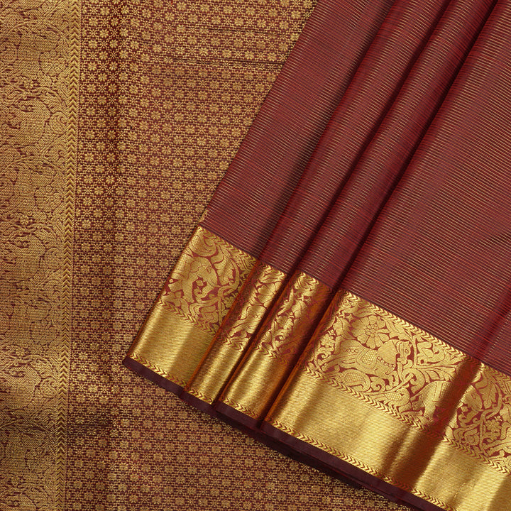 Hayagrivas Wine Maroon Handloom Kanjivaram Silk Saree KBD2068C12-1