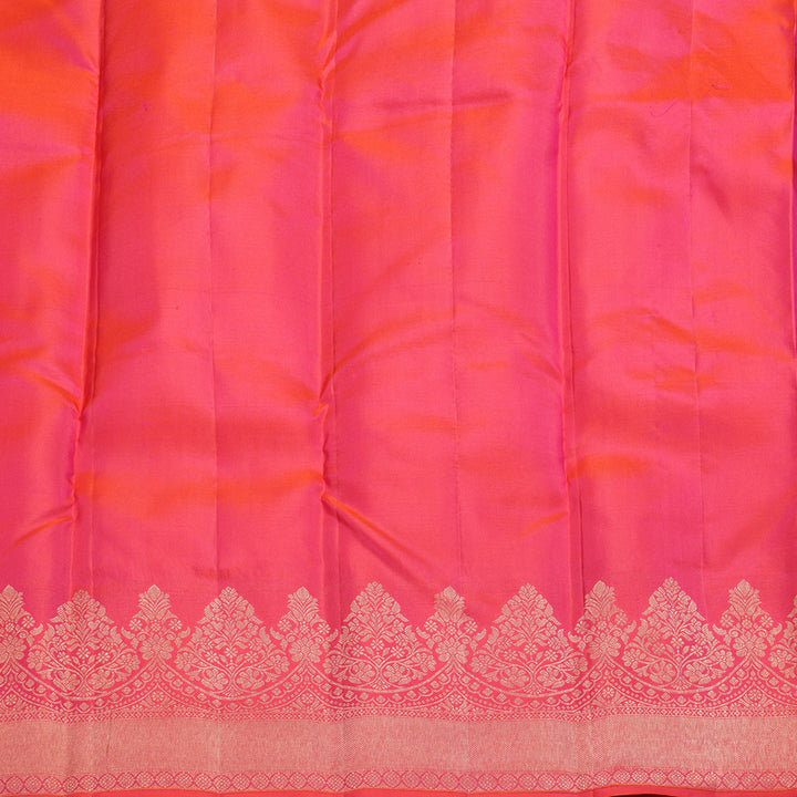 Hayagrivas Orangish Pink Handloom Kanjivaram Silk Saree KBD2068C7-1