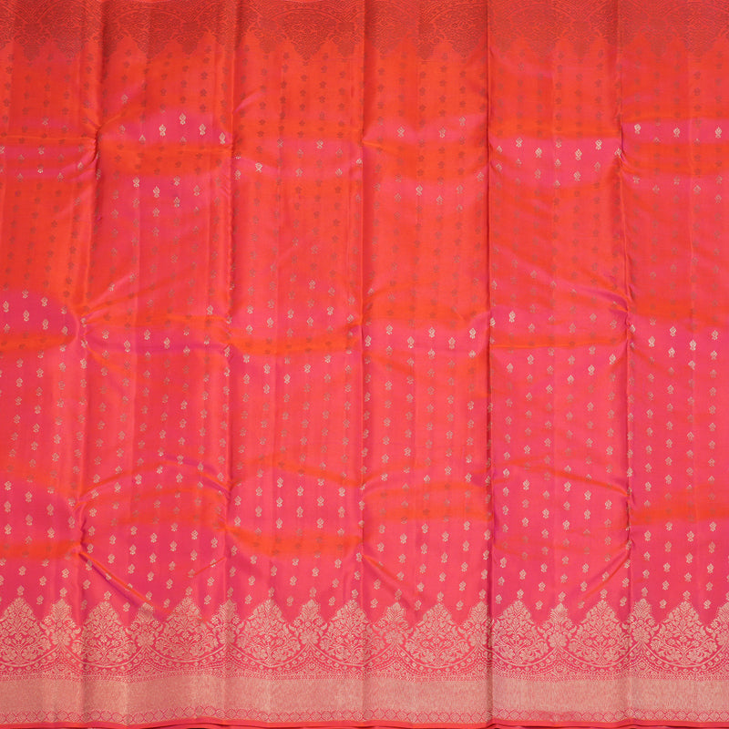 Hayagrivas Orangish Pink Handloom Kanjivaram Silk Saree KBD2068C7-1