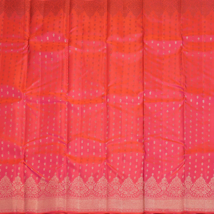 Hayagrivas Orangish Pink Handloom Kanjivaram Silk Saree KBD2068C7-1