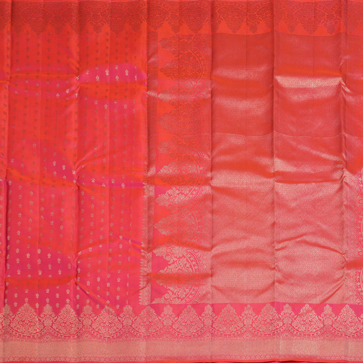 Hayagrivas Orangish Pink Handloom Kanjivaram Silk Saree KBD2068C7-1