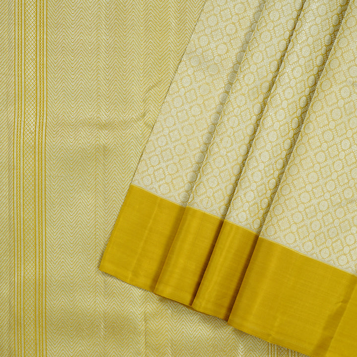 Hayagrivas Lemon Yellow Handloom Kanjivaram Silk Saree KBD2069C11-1