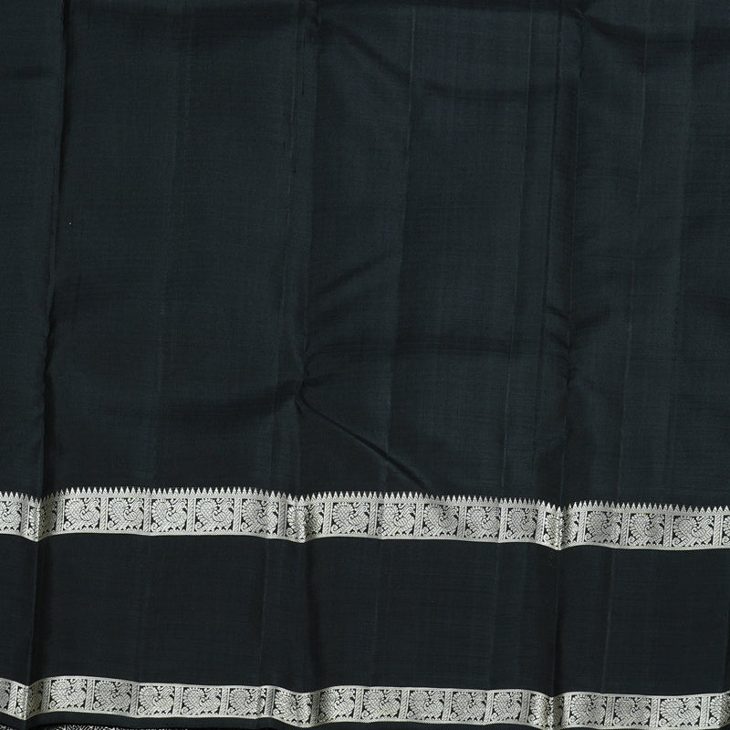 Hayagrivas Baby Pink Handloom Kanjivaram Silk Saree with Black Border KBD2069C18-1