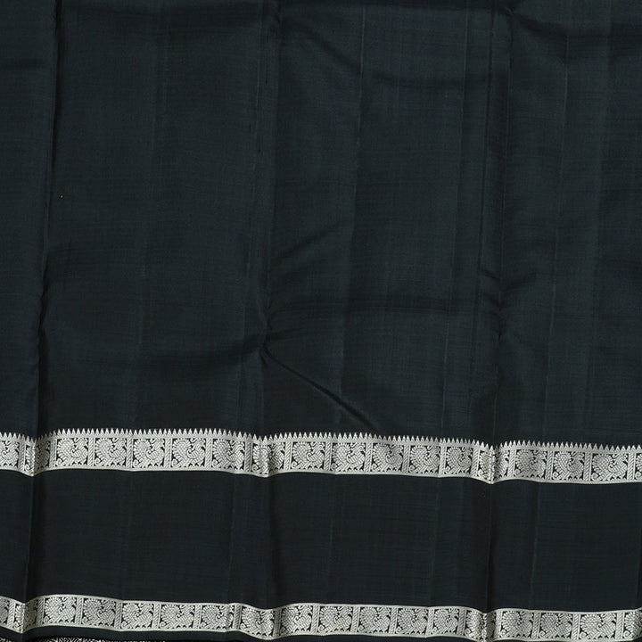 Hayagrivas Baby Pink Handloom Kanjivaram Silk Saree with Black Border KBD2069C18-1