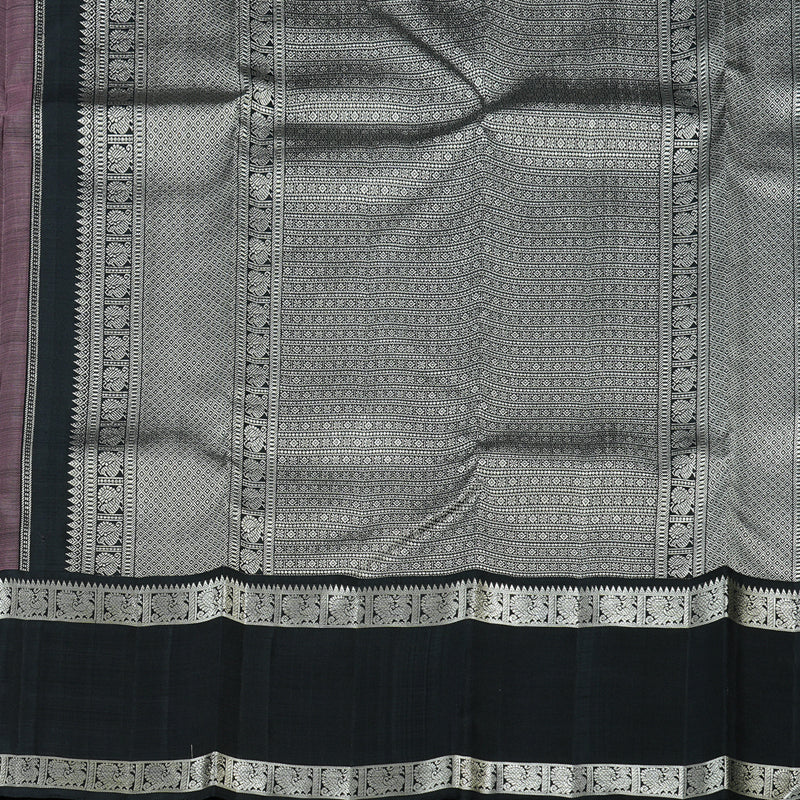 Hayagrivas Baby Pink Handloom Kanjivaram Silk Saree with Black Border KBD2069C18-1