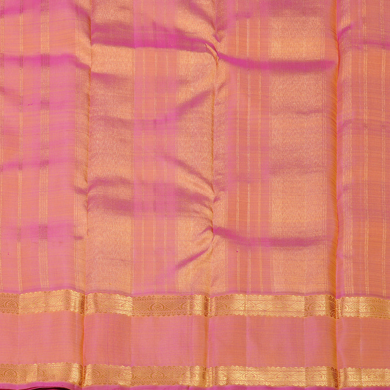 Hayagrivas Yellow Handloom Kanjivaram Silk Saree with Ganga Jamuna (Pink And Green) Border KBD2069C20-1