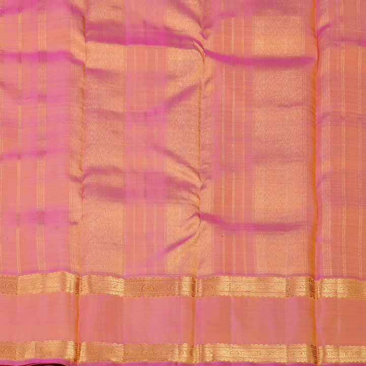 Hayagrivas Yellow Handloom Kanjivaram Silk Saree with Ganga Jamuna (Pink And Green) Border KBD2069C20-1