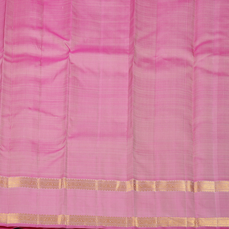 Hayagrivas Sandal Handloom Kanjivaram Silk Saree with Ganga Jamuna (Pink And Green) Border KBD2069C20-2