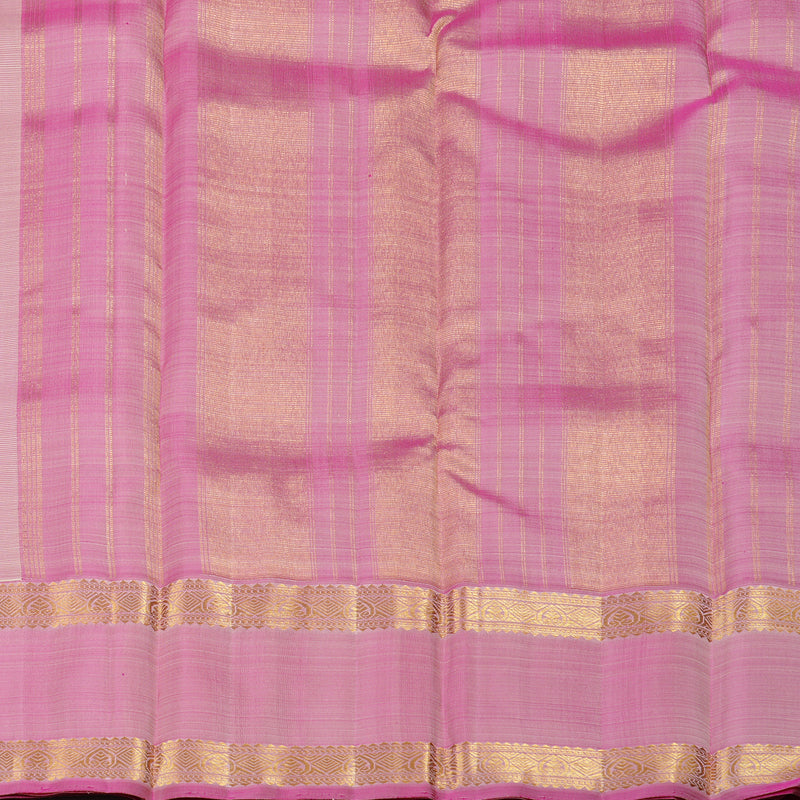 Hayagrivas Sandal Handloom Kanjivaram Silk Saree with Ganga Jamuna (Pink And Green) Border KBD2069C20-2