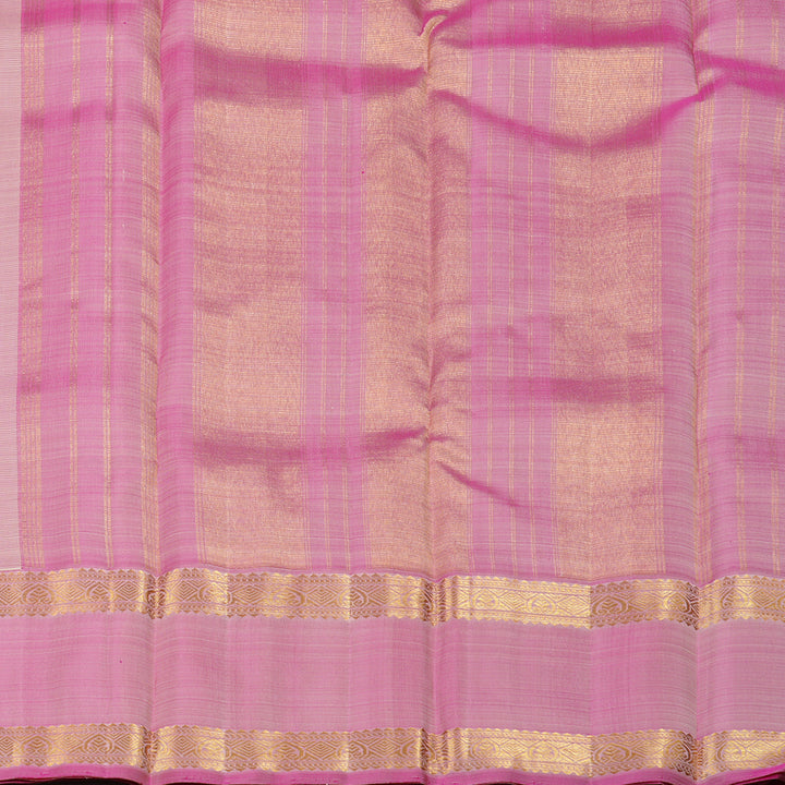 Hayagrivas Sandal Handloom Kanjivaram Silk Saree with Ganga Jamuna (Pink And Green) Border KBD2069C20-2