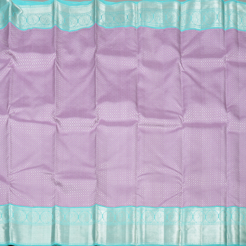 Hayagrivas Lavender Handloom Kanjivaram Silk Saree with Sky Blue Border KBD2069C5-1