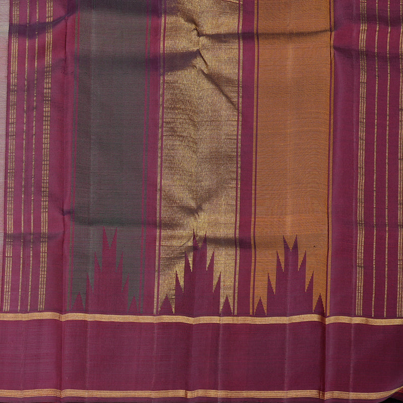 Hayagrivas Half White Handloom Kanjivaram Silk Saree with Multi Colour Border KBD2072C2-1