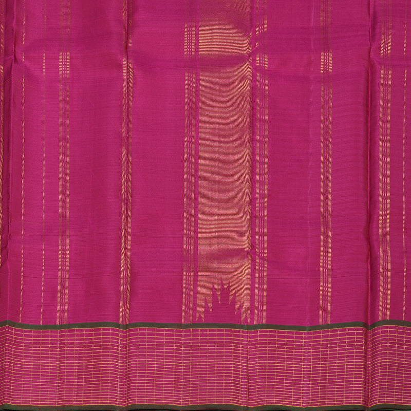 Hayagrivas Yellow Handloom Kanjivaram Silk Saree with Pink Border KBD2073C19-1