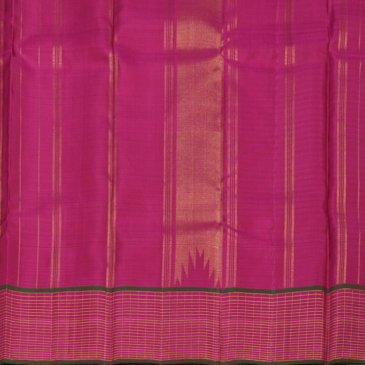 Hayagrivas Yellow Handloom Kanjivaram Silk Saree with Pink Border KBD2073C19-1
