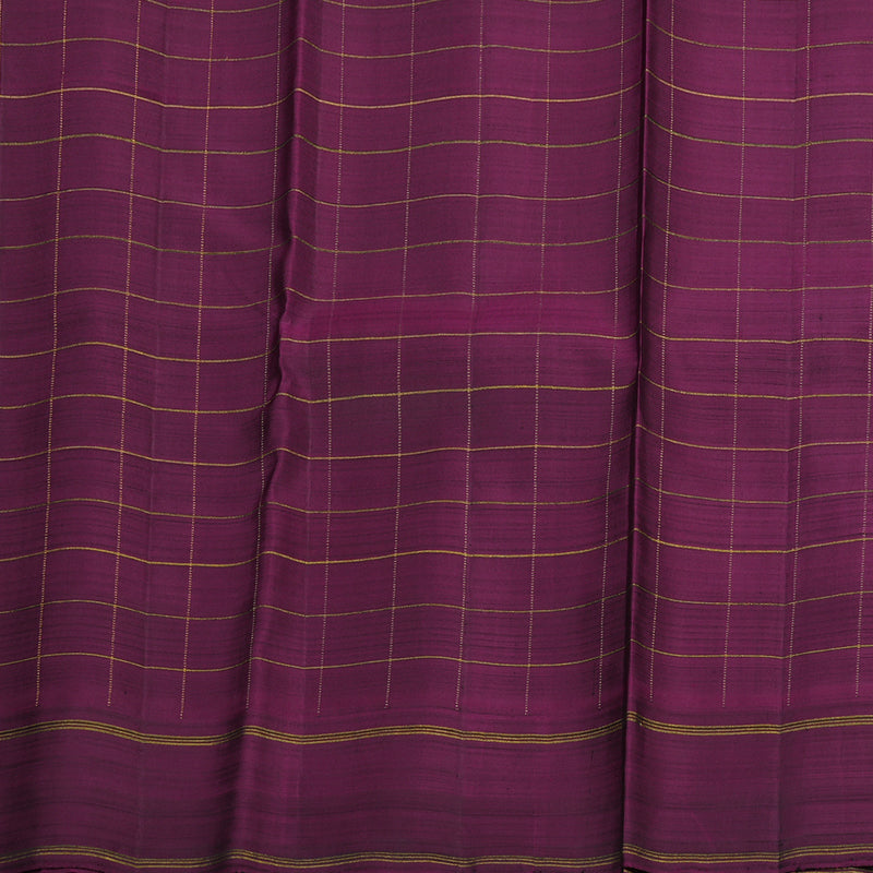 Hayagrivas Handloom Multicolour Checks Kanjivaram Silk Saree with Wine Purple Border KBD2073C2-1