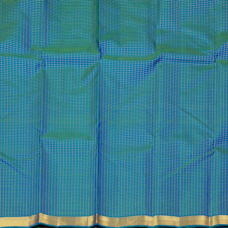 Hayagrivas Handloom Kanjivaram Silk Saree in Opulent Peacock Blue KBD2073C6-1
