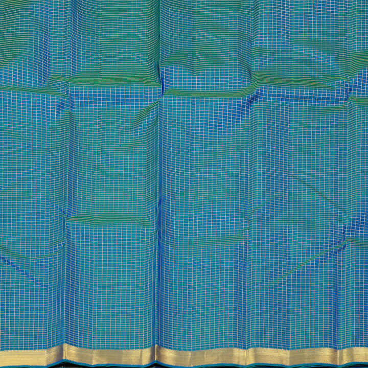 Hayagrivas Handloom Kanjivaram Silk Saree in Opulent Peacock Blue KBD2073C6-1