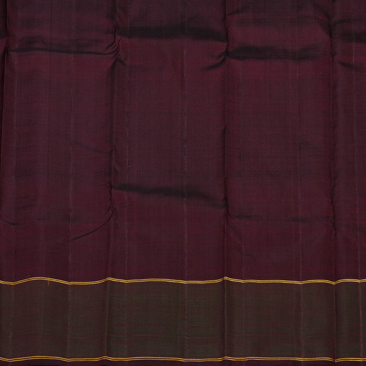 Hayagrivas Orange With Pink Muted Checks Handloom Kanjivaram Silk Saree with Wine Maroon Border KBD2073C8-1