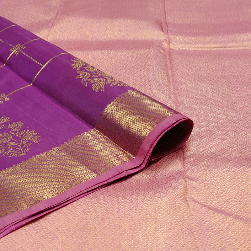 Hayagrivas Purple Handloom Kanjivaram Silk Saree KBD2076C3-1