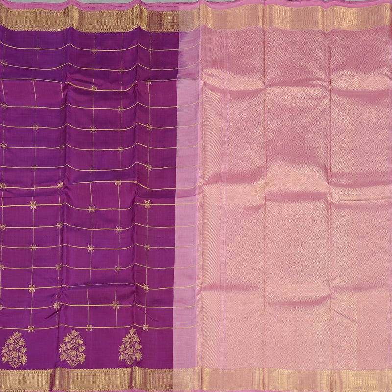 Hayagrivas Purple Handloom Kanjivaram Silk Saree KBD2076C3-1