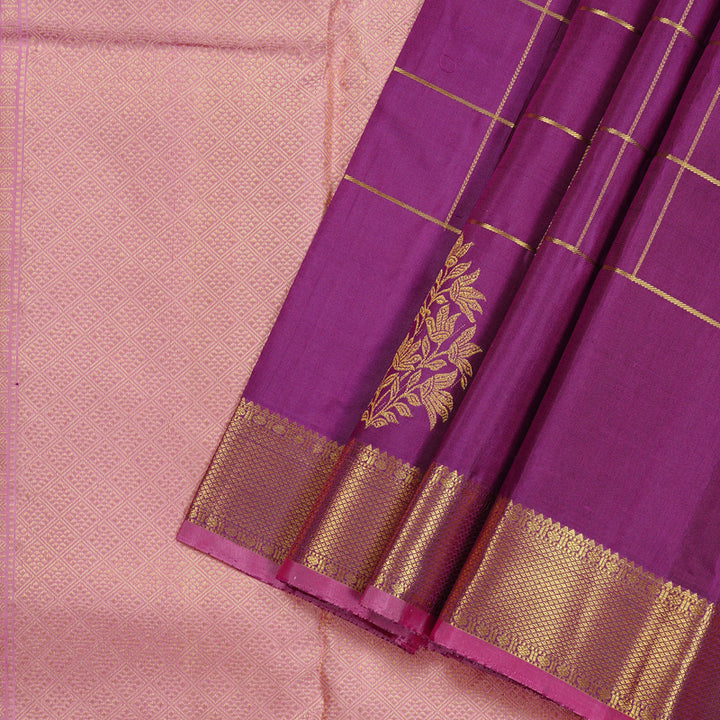 Hayagrivas Purple Handloom Kanjivaram Silk Saree KBD2076C3-1