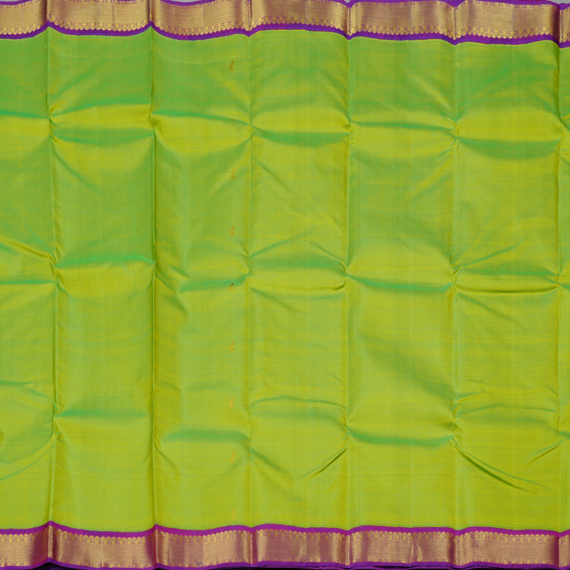 Hayagrivas Handloom Kanjivaram Silk Saree in Radiant Fluorescent Green KBD2077C2-1