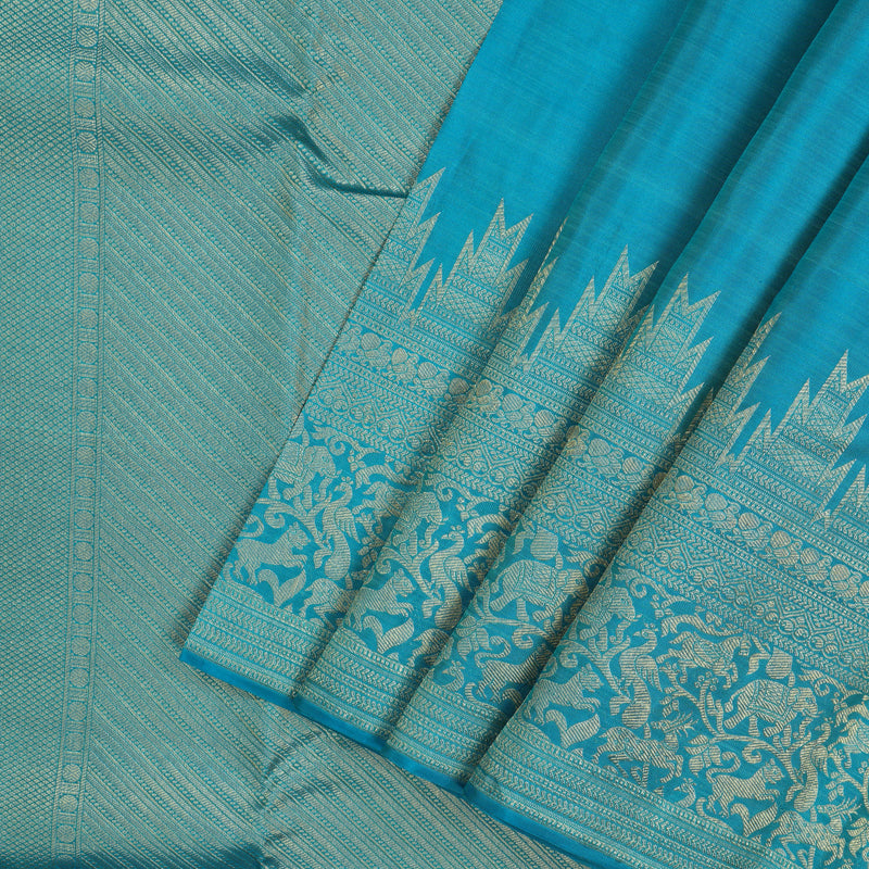 Hayagrivas Handloom Sky Blue Kanjivaram Silk Saree KBD2086C2-2