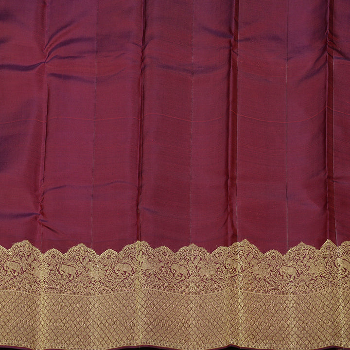 Hayagrivas Handloom Kanjivaram Silk Saree in Intense Bottle Green KBD2086C4-1