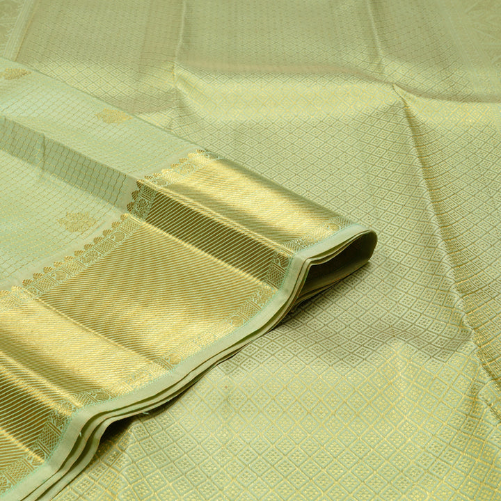 Hayagrivas Handloom Kanjivaram Silk Saree in Lustrous Pista Green KBD2088C10-2