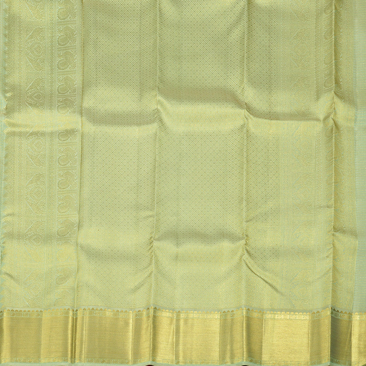 Hayagrivas Handloom Kanjivaram Silk Saree in Lustrous Pista Green KBD2088C10-2
