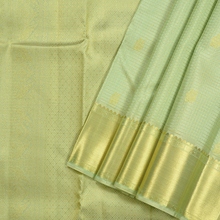Hayagrivas Handloom Kanjivaram Silk Saree in Lustrous Pista Green KBD2088C10-2