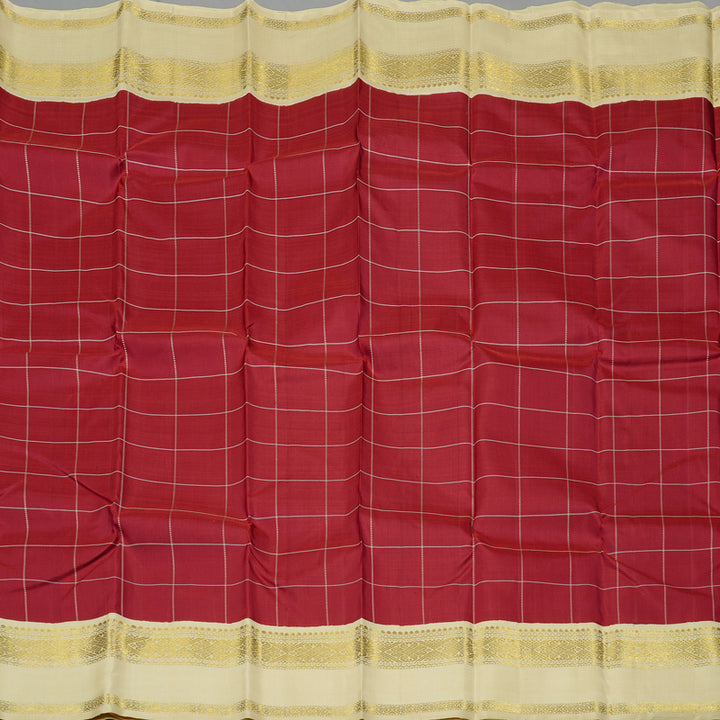 Hayagrivas Handloom Kanjivaram Silk Saree in Majestic Maroon Red KBD2091C1-5