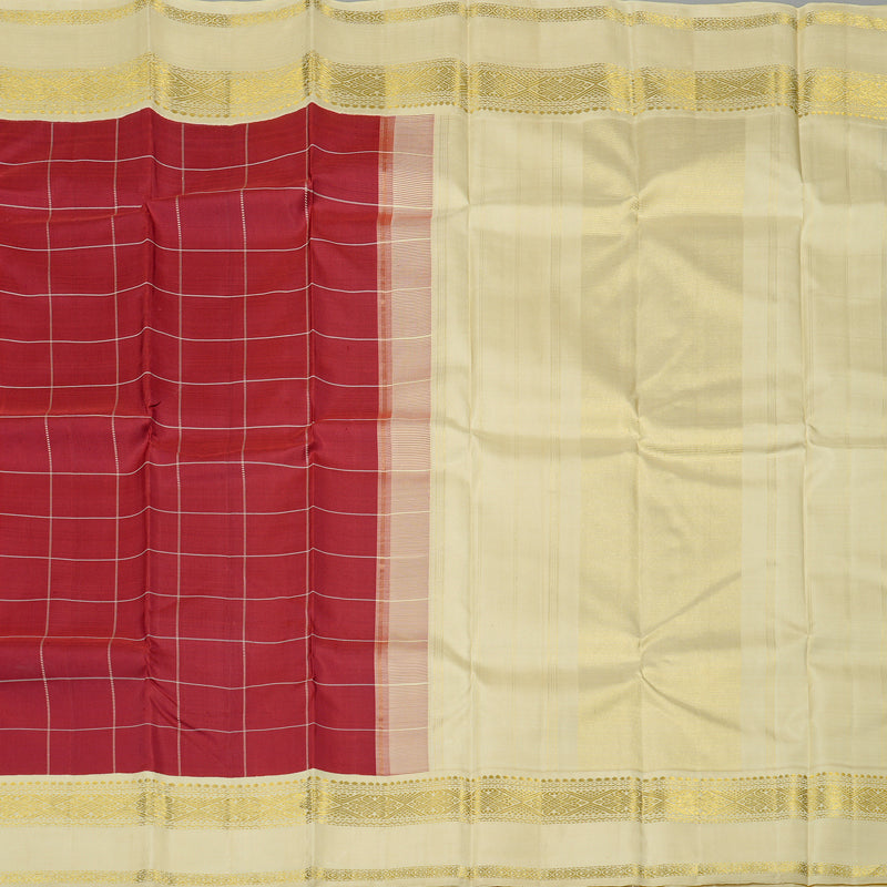 Hayagrivas Handloom Kanjivaram Silk Saree in Majestic Maroon Red KBD2091C1-5