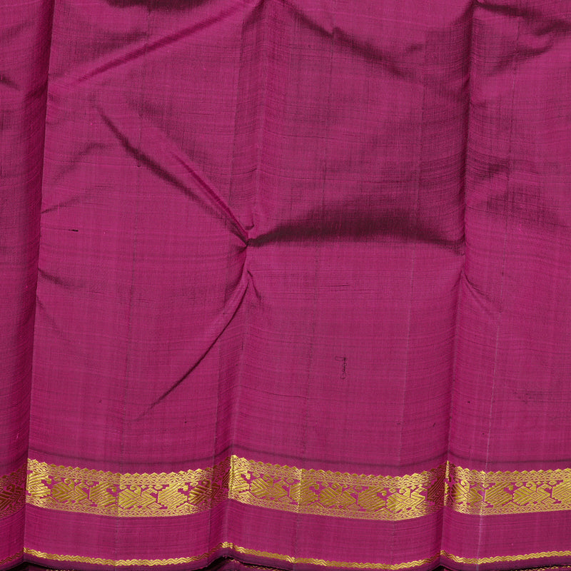 Hayagrivas Sky Blue Handloom Kanjivaram Silk Saree with Dark Purple Border KBD2091C2-1