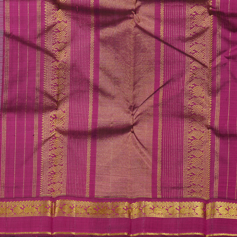 Hayagrivas Sky Blue Handloom Kanjivaram Silk Saree with Dark Purple Border KBD2091C2-1