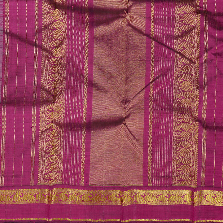 Hayagrivas Sky Blue Handloom Kanjivaram Silk Saree with Dark Purple Border KBD2091C2-1