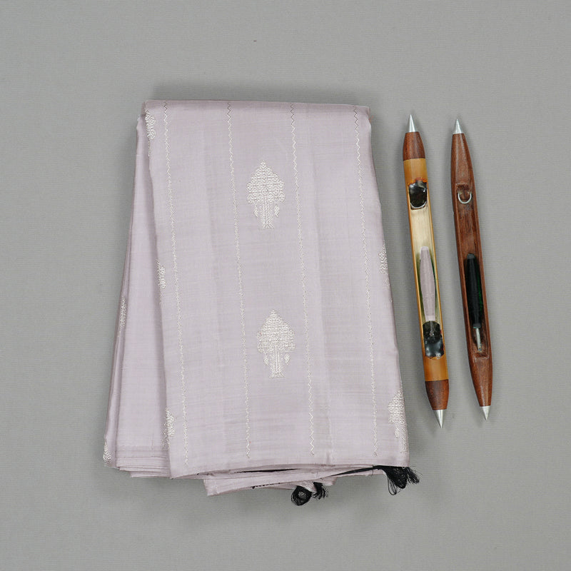 Hayagrivas Silver Grey Handloom Kanjivaram Silk Saree KBD2092C14-1