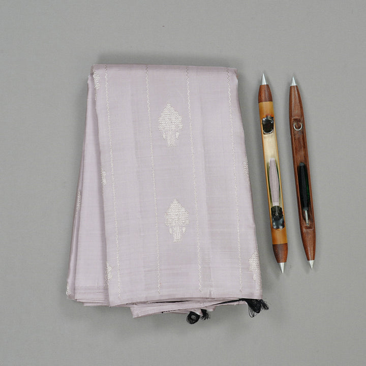 Hayagrivas Silver Grey Handloom Kanjivaram Silk Saree KBD2092C14-1