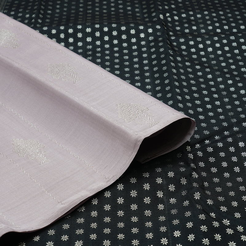 Hayagrivas Silver Grey Handloom Kanjivaram Silk Saree KBD2092C14-1