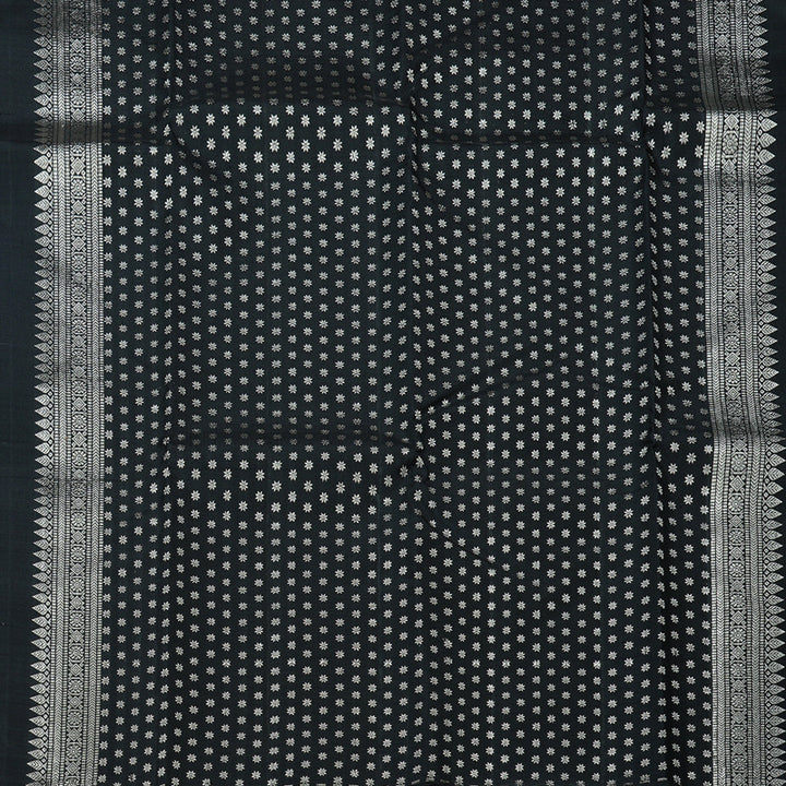 Hayagrivas Silver Grey Handloom Kanjivaram Silk Saree KBD2092C14-1